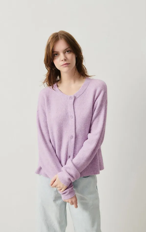 American Vintage Jumpers and Cardigans Women Cardigan Damsville Melange Glycine American Vintage Jumpers and Cardigans Women Cardigan Damsville Melange Glycine