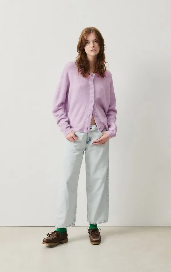 American Vintage Jumpers and Cardigans Women Cardigan Damsville Melange Glycine American Vintage Jumpers and Cardigans Women Cardigan Damsville Melange Glycine