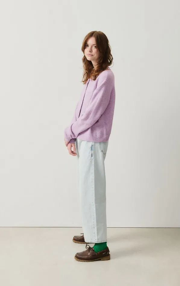 American Vintage Jumpers and Cardigans Women Cardigan Damsville Melange Glycine American Vintage Jumpers and Cardigans Women Cardigan Damsville Melange Glycine