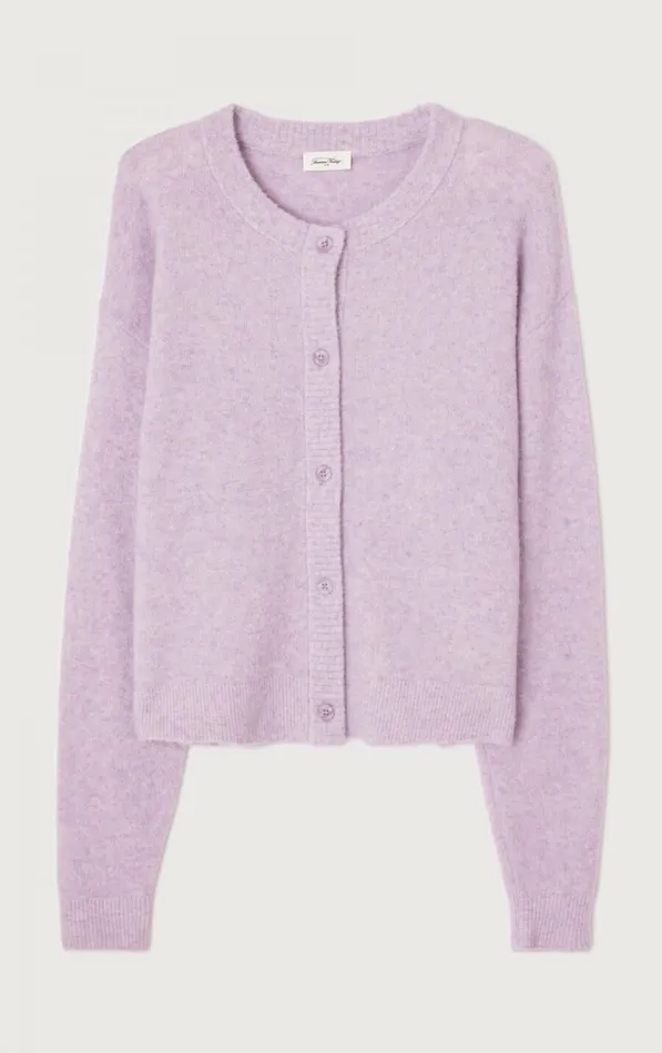 American Vintage Jumpers and Cardigans Women Cardigan Damsville Melange Glycine American Vintage Jumpers and Cardigans Women Cardigan Damsville Melange Glycine