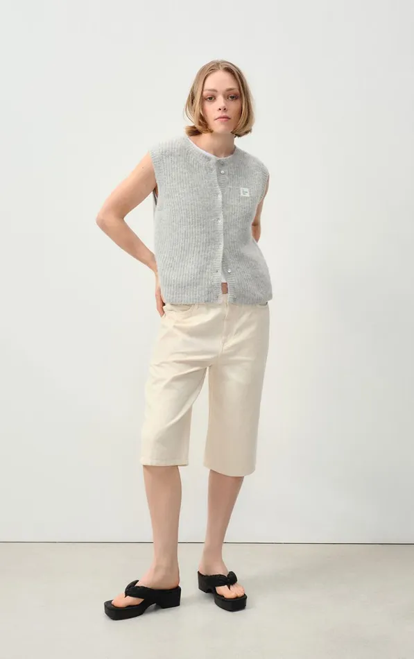 American Vintage Jumpers and Cardigans Women Cardigan East Heather Grey American Vintage Jumpers and Cardigans Women Cardigan East Heather Grey