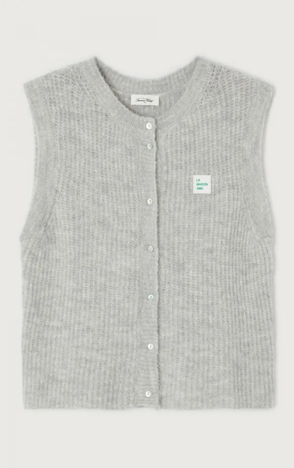 American Vintage Jumpers and Cardigans Women Cardigan East Heather Grey American Vintage Jumpers and Cardigans Women Cardigan East Heather Grey