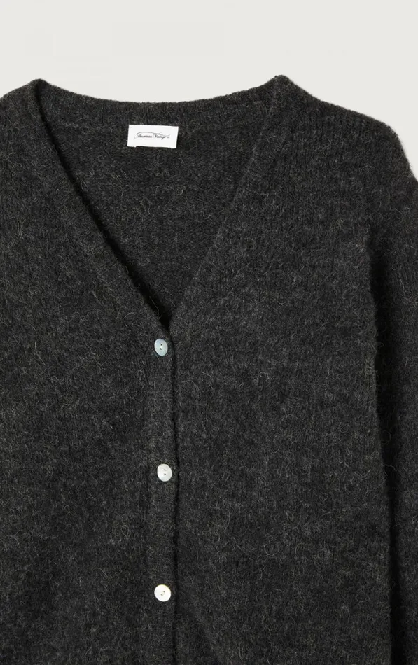 American Vintage Jumpers and Cardigans Women Cardigan East Melange Charcoal American Vintage Jumpers and Cardigans Women Cardigan East Melange Charcoal