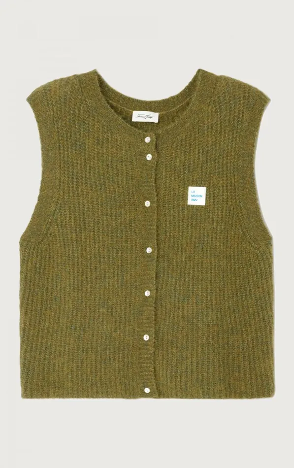 American Vintage Jumpers and Cardigans Women Cardigan East Melange Kiwi American Vintage Jumpers and Cardigans Women Cardigan East Melange Kiwi