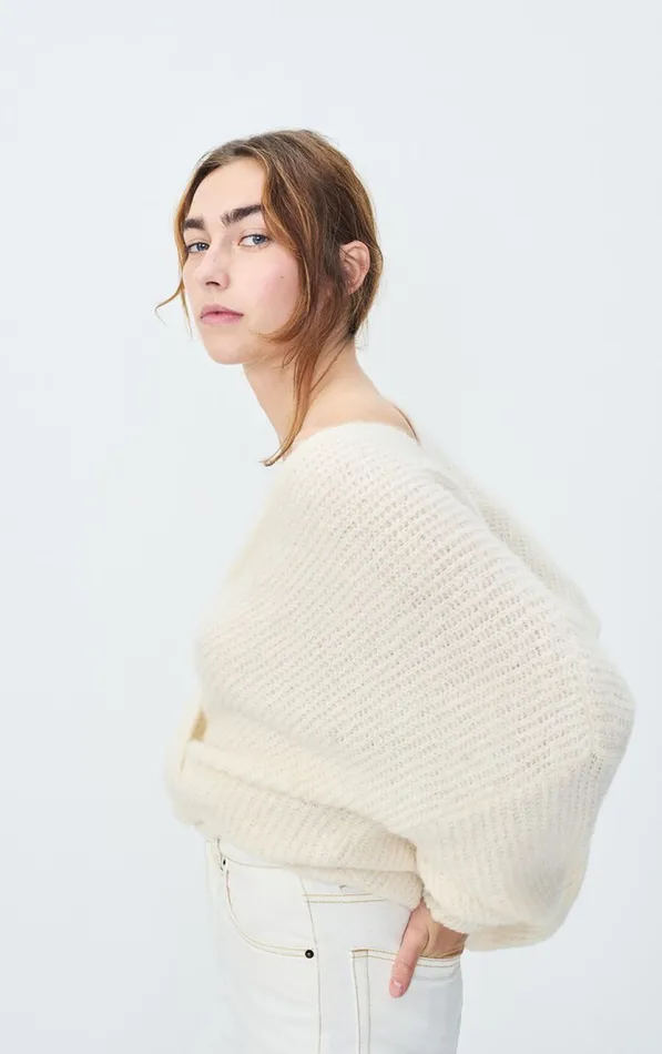 American Vintage Jumpers and Cardigans Women Cardigan East Melange Pearl American Vintage Jumpers and Cardigans Women Cardigan East Melange Pearl