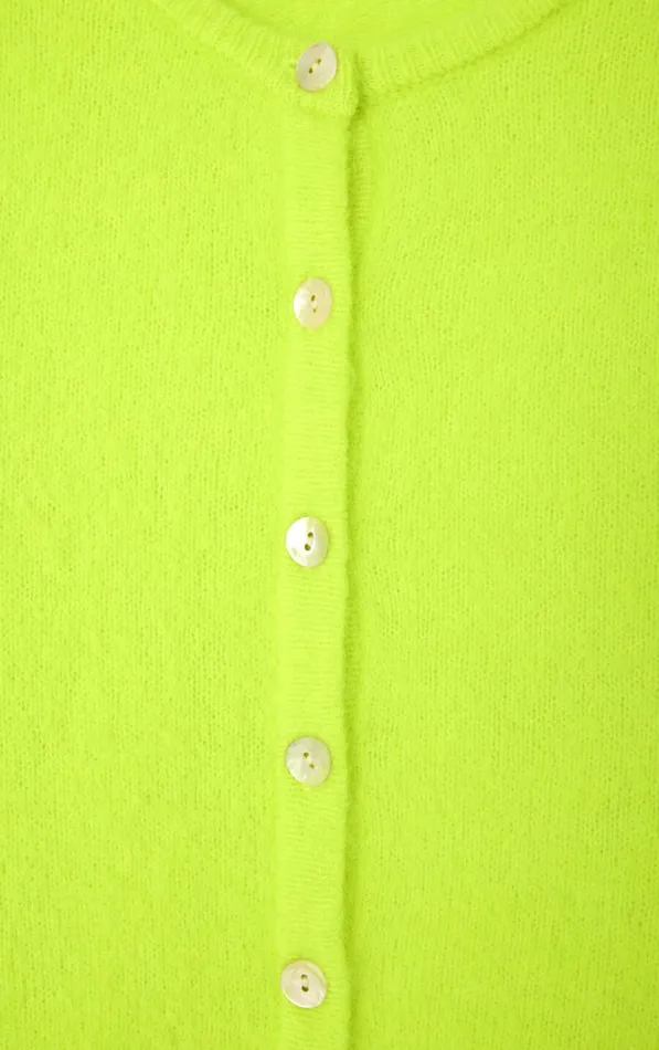 American Vintage Jumpers and Cardigans Women Cardigan Vitow Fluorescent Yellow Melange American Vintage Jumpers and Cardigans Women Cardigan Vitow Fluorescent Yellow Melange