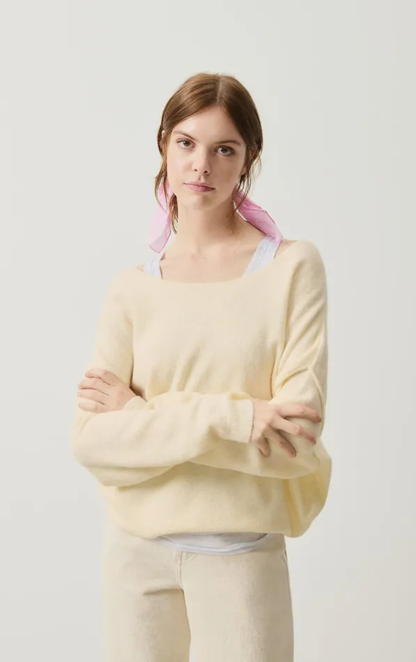 American Vintage Jumpers and Cardigans Women Jumper Damsville Melange Pannacotta American Vintage Jumpers and Cardigans Women Jumper Damsville Melange Pannacotta