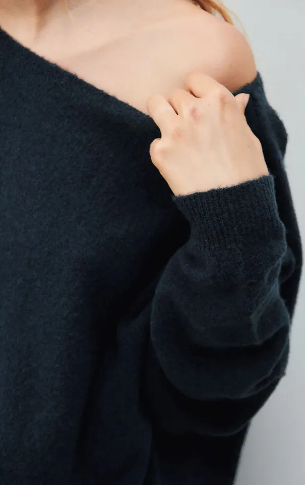 American Vintage Jumpers and Cardigans Women Jumper Damsville Navy Blue Black Melange American Vintage Jumpers and Cardigans Women Jumper Damsville Navy Blue Black Melange