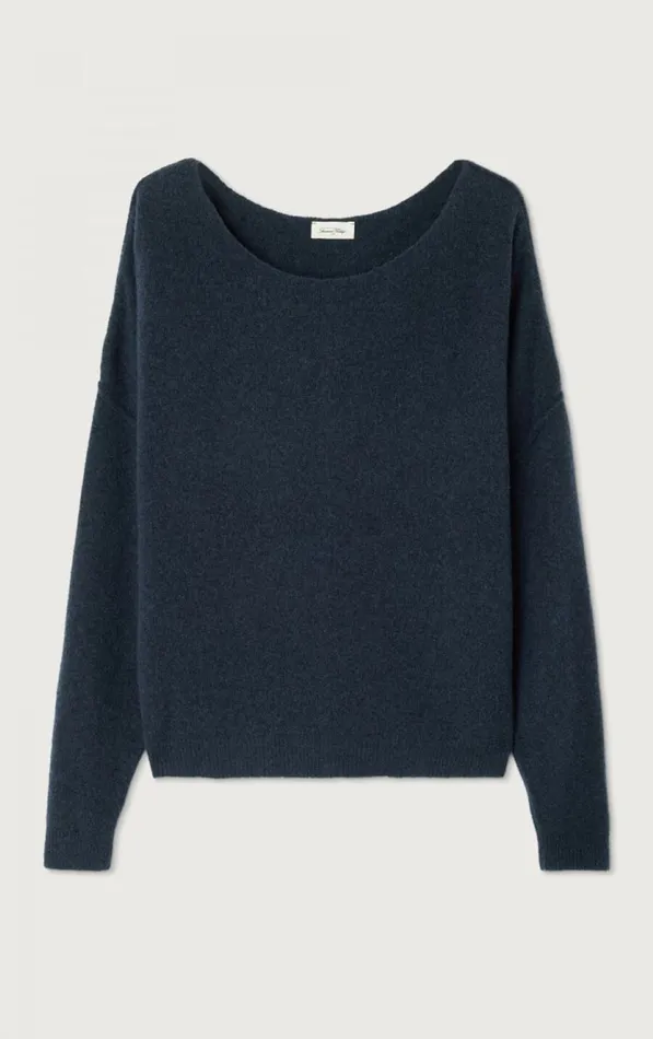 American Vintage Jumpers and Cardigans Women Jumper Damsville Navy Blue Black Melange American Vintage Jumpers and Cardigans Women Jumper Damsville Navy Blue Black Melange