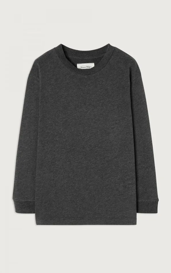 American Vintage Long Sleeve TShirts Kids TShirt Gamipy Melange Charcoal American Vintage Long Sleeve TShirts Kids TShirt Gamipy Melange Charcoal