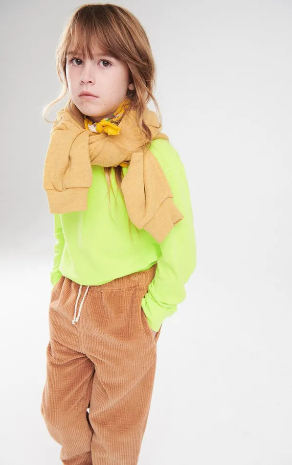 American Vintage Long Sleeve TShirts Kids TShirt Gamipy Neon Yellow American Vintage Long Sleeve TShirts Kids TShirt Gamipy Neon Yellow