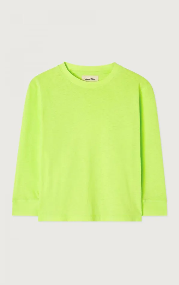 American Vintage Long Sleeve TShirts Kids TShirt Gamipy Neon Yellow American Vintage Long Sleeve TShirts Kids TShirt Gamipy Neon Yellow