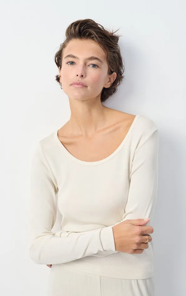 American Vintage Long Sleeve TShirts Women TShirt Azyro Cream American Vintage Long Sleeve TShirts Women TShirt Azyro Cream