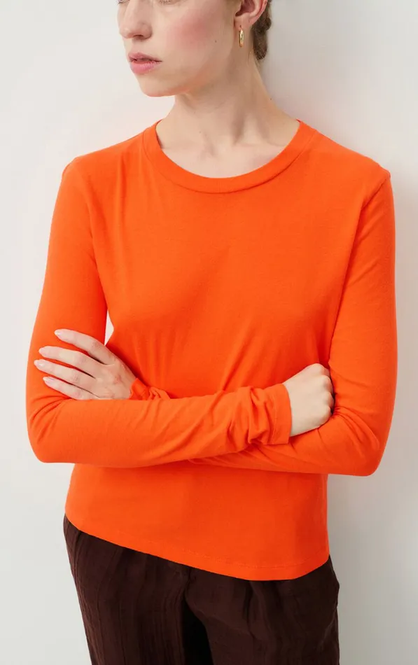 American Vintage Long Sleeve TShirts Women TShirt Gamipy Orange American Vintage Long Sleeve TShirts Women TShirt Gamipy Orange