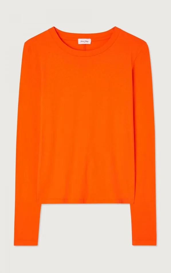 American Vintage Long Sleeve TShirts Women TShirt Gamipy Orange American Vintage Long Sleeve TShirts Women TShirt Gamipy Orange