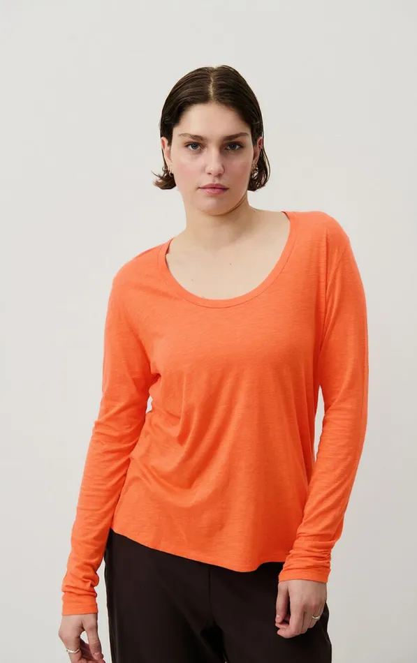 American Vintage Long Sleeve TShirts Women TShirt Jacksonville Butternut Mottled American Vintage Long Sleeve TShirts Women TShirt Jacksonville Butternut Mottled