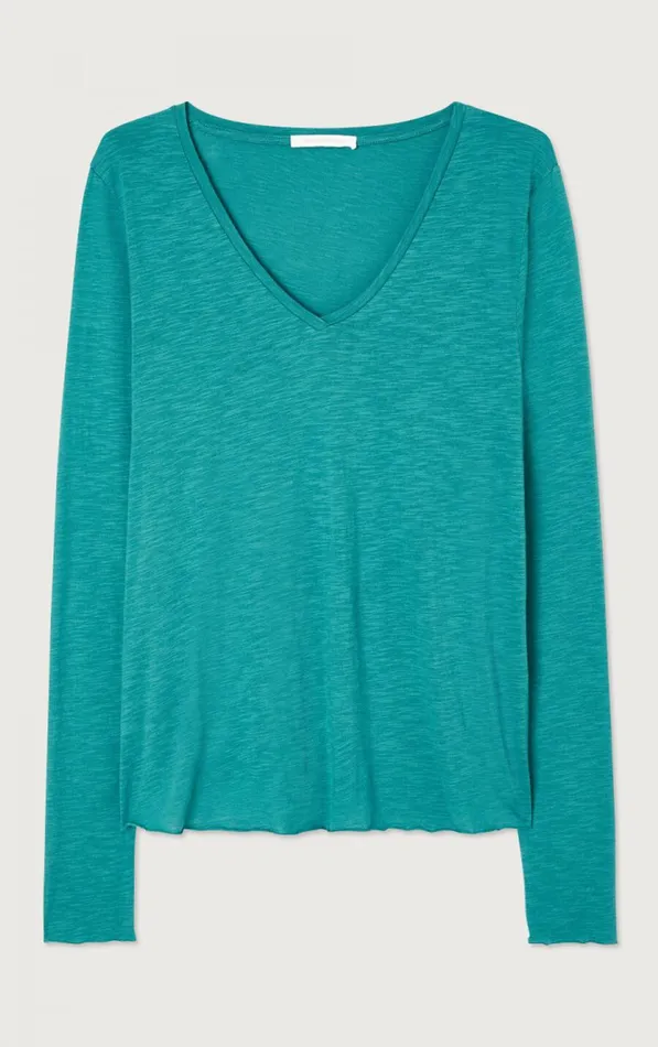 American Vintage Long Sleeve TShirts Women TShirt Jacksonville Emerald Melange American Vintage Long Sleeve TShirts Women TShirt Jacksonville Emerald Melange