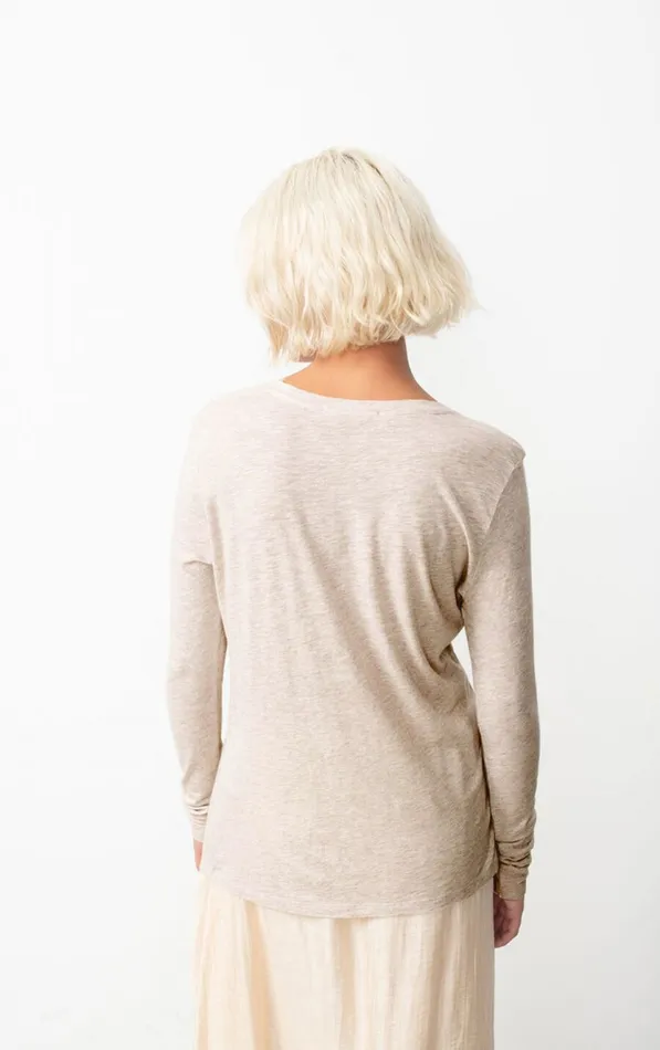 American Vintage Long Sleeve TShirts Women TShirt Jacksonville Melange Cream American Vintage Long Sleeve TShirts Women TShirt Jacksonville Melange Cream