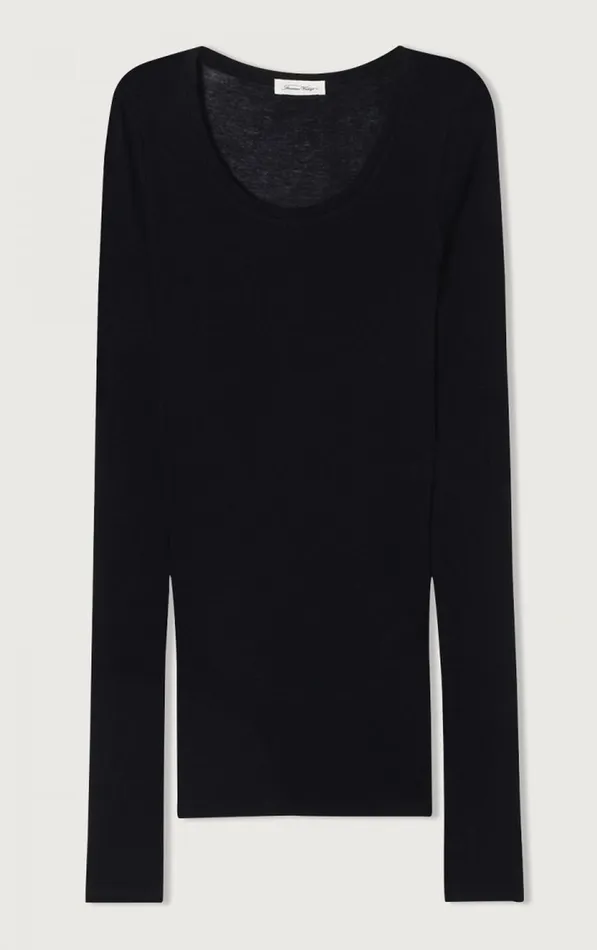 American Vintage Long Sleeve TShirts Women TShirt Massachusetts Black American Vintage Long Sleeve TShirts Women TShirt Massachusetts Black