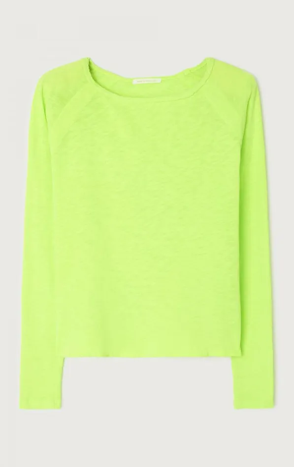 American Vintage Long Sleeve TShirts Women TShirt Sonoma Neon Yellow American Vintage Long Sleeve TShirts Women TShirt Sonoma Neon Yellow
