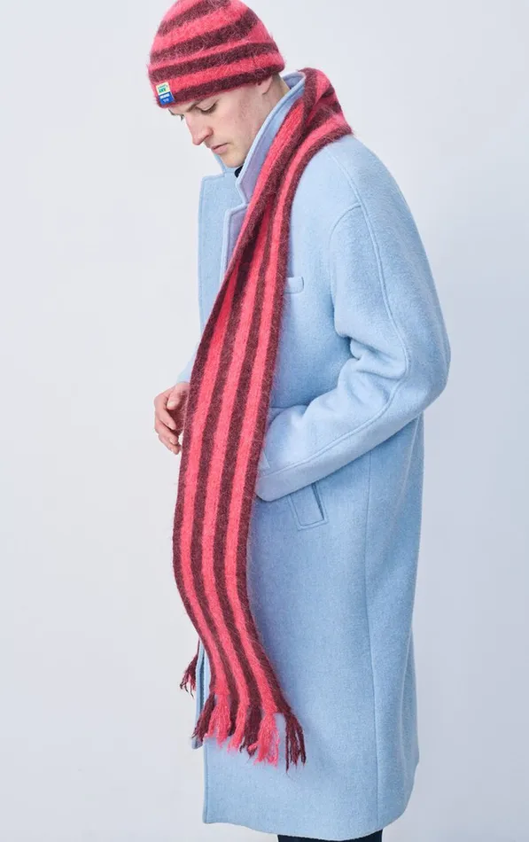 American Vintage Scarves And Shawls WomenMen Scarf Bymi Burgundy And Hortensia Striped American Vintage Scarves And Shawls WomenMen Scarf Bymi Burgundy And Hortensia Striped