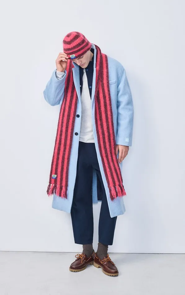 American Vintage Scarves And Shawls WomenMen Scarf Bymi Burgundy And Hortensia Striped American Vintage Scarves And Shawls WomenMen Scarf Bymi Burgundy And Hortensia Striped