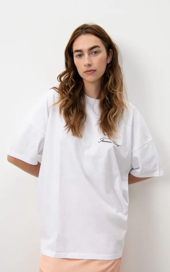 American Vintage Short Sleeve TShirts WomenMen TShirt Fizvalley 034Amv Sports Club034 White Multicolore American Vintage Short Sleeve TShirts WomenMen TShirt Fizvalley 034Amv Sports Club034 White Multicolore