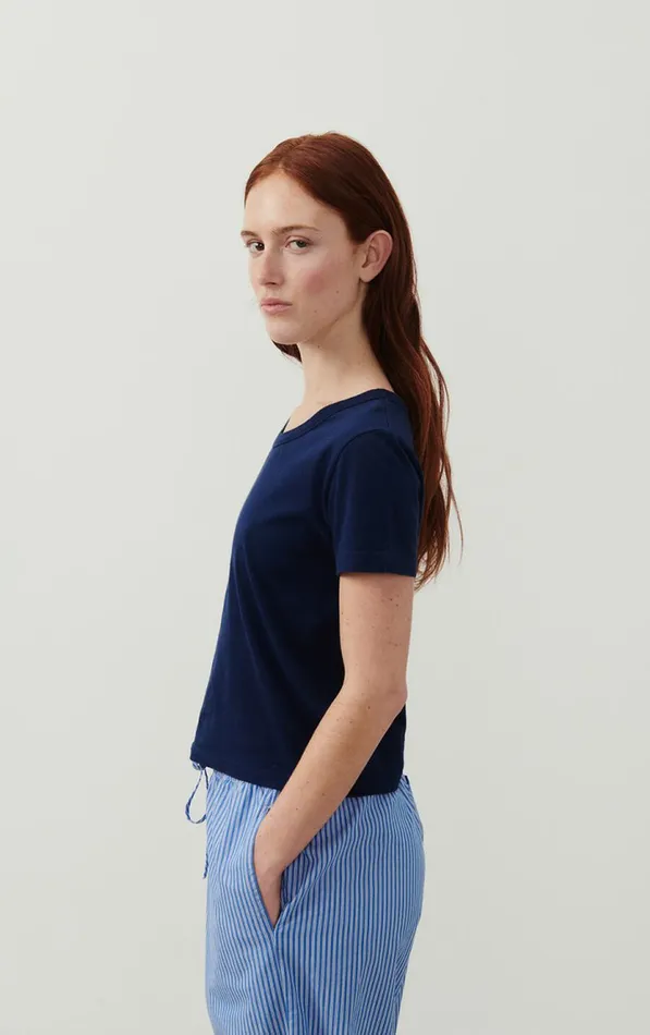 American Vintage Short Sleeve TShirts Women TShirt Gamipy Navy American Vintage Short Sleeve TShirts Women TShirt Gamipy Navy