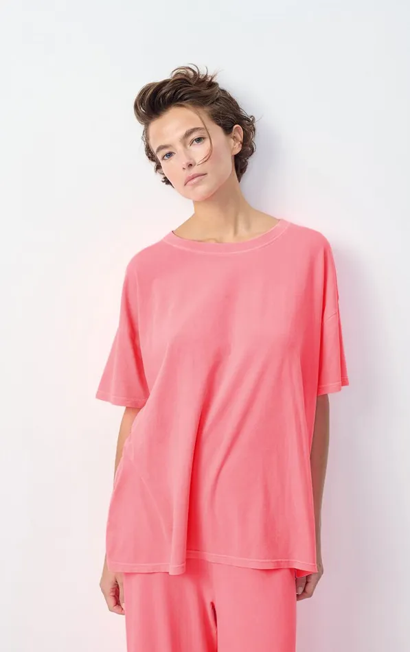 American Vintage Short Sleeve TShirts Women TShirt Pymaz Fluorescent Hortensia American Vintage Short Sleeve TShirts Women TShirt Pymaz Fluorescent Hortensia