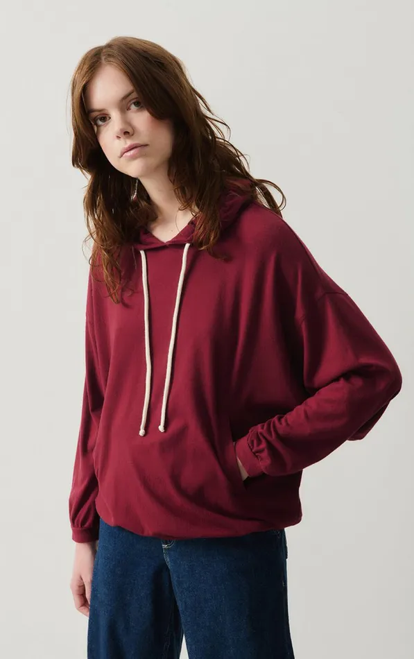 American Vintage Sweatshirts Women Hoodie Ypawood Melange Berry