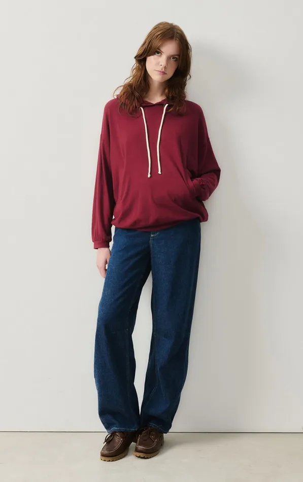 American Vintage Sweatshirts Women Hoodie Ypawood Melange Berry American Vintage Sweatshirts Women Hoodie Ypawood Melange Berry