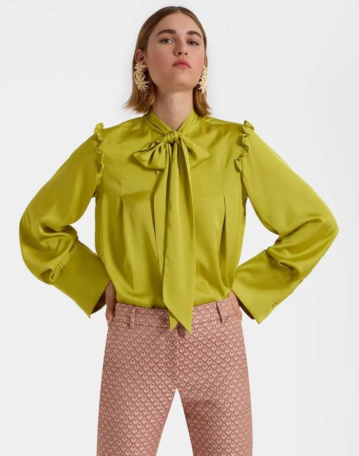 Ascot Shirt Acid Green Women La Double J Shirts and Tops Ascot Shirt Acid Green Women La Double J Shirts and Tops