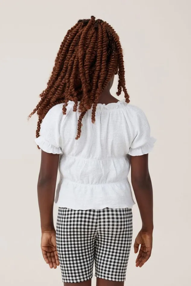 Astrid Short Sleeve Top White Girls Cotton On Tops and TShirts Astrid Short Sleeve Top White Girls Cotton On Tops and TShirts