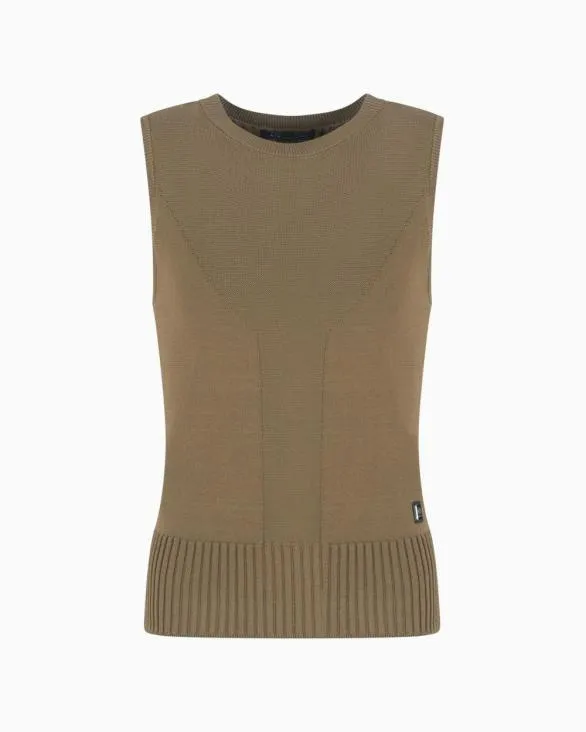 ASV Contrast Detail Top Brown Women Armani Knitwear
