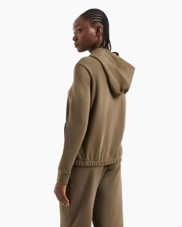 ASV Organic Cotton Blend ZipUp Hoodie Brown Women Armani Matching Sets ASV Organic Cotton Blend ZipUp Hoodie Brown Women Armani Matching Sets