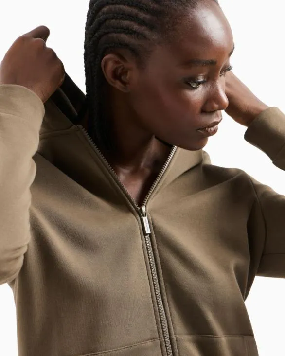 ASV Organic Cotton Blend ZipUp Hoodie Brown Women Armani Matching Sets ASV Organic Cotton Blend ZipUp Hoodie Brown Women Armani Matching Sets