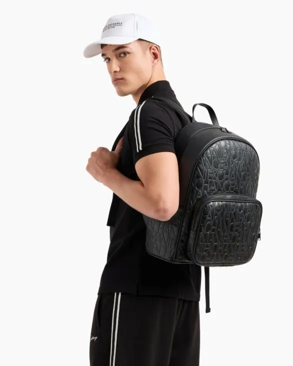 ASV Recycled Material Backpack Black Men Armani Backpacks ASV Recycled Material Backpack Black Men Armani Backpacks