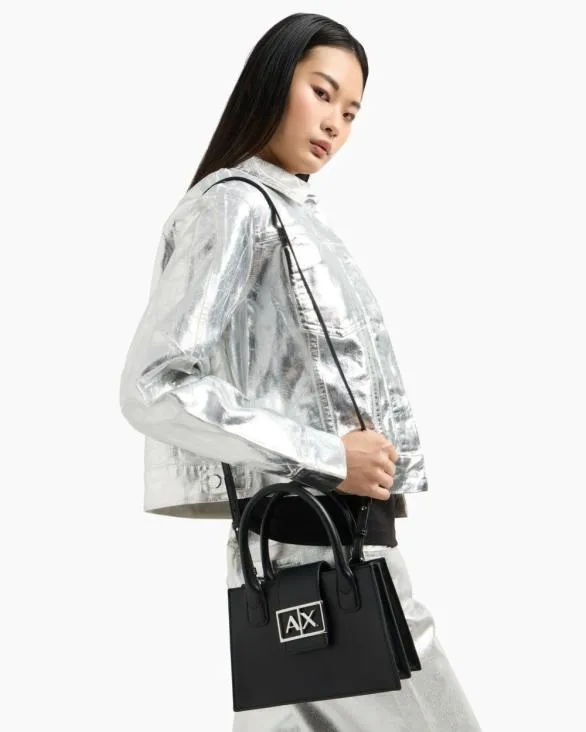 ASV Small Trapeze Handbag Black Women Armani Handbags ASV Small Trapeze Handbag Black Women Armani Handbags