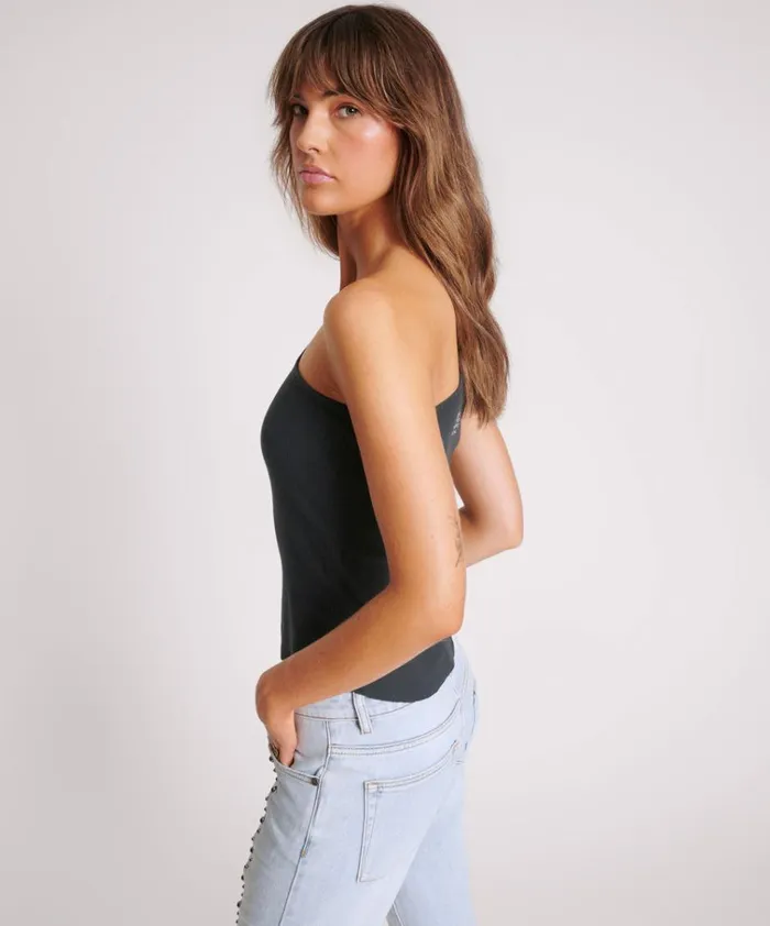 ASYMMETRICAL RIB TANK TOP Women One Teaspoon Tops ASYMMETRICAL RIB TANK TOP Women One Teaspoon Tops