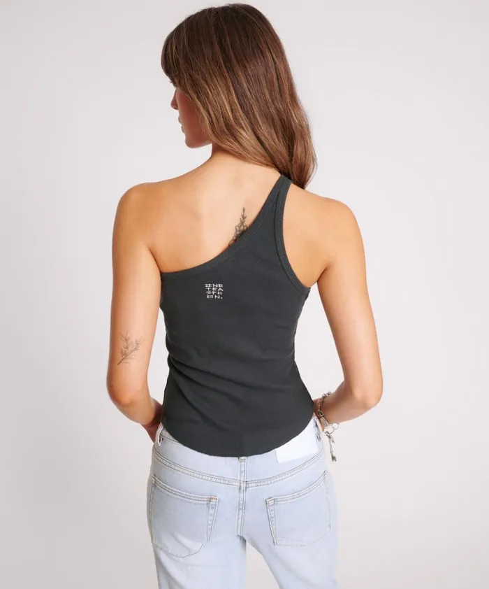 ASYMMETRICAL RIB TANK TOP Women One Teaspoon Tops ASYMMETRICAL RIB TANK TOP Women One Teaspoon Tops
