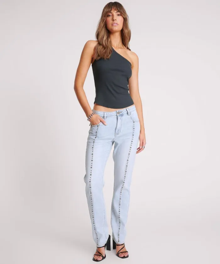 ASYMMETRICAL RIB TANK TOP Women One Teaspoon Tops ASYMMETRICAL RIB TANK TOP Women One Teaspoon Tops