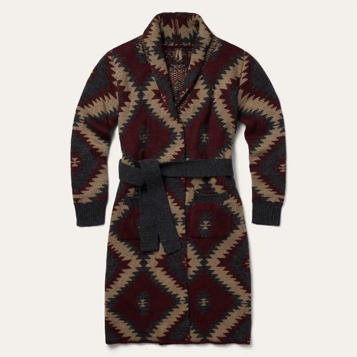 Aztec Duster Sweater Wine Women Stetson Sweaters