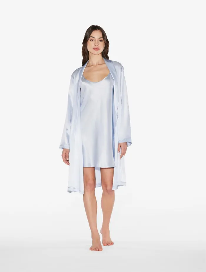 Azure Silk Short Robe Sleepwear La Perla Robes