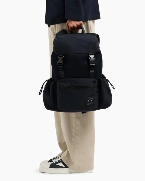 Backpack With Side Pockets Navyblue Men Armani Backpacks Backpack With Side Pockets Navyblue Men Armani Backpacks