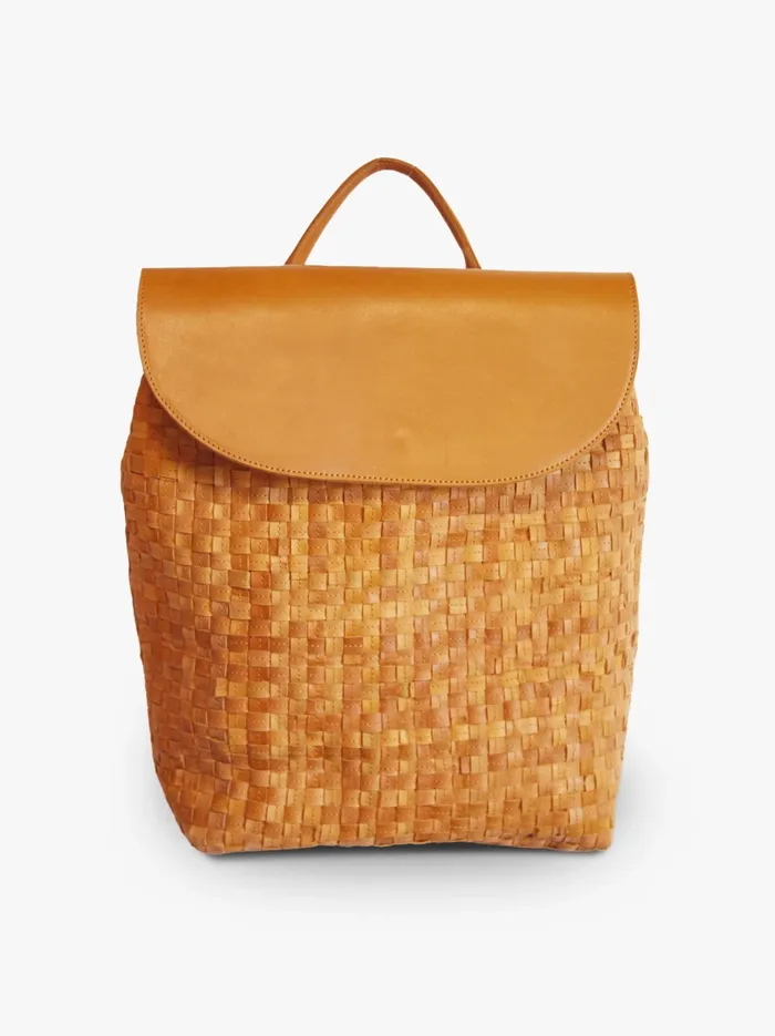 Backpacks Women Able Elsa Basketweave Backpack BlackTan