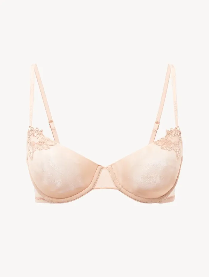 Balconette Bra In Sand Stretch Tulle Lingerie La Perla Balconette