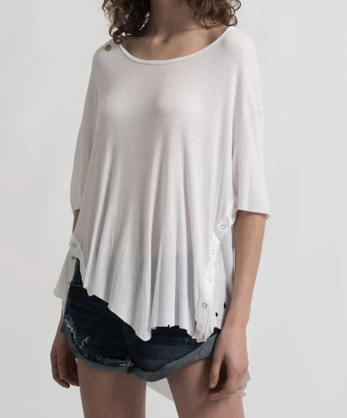 BAMBOO COTTON RIBBED TEE Women One Teaspoon Basic Tees BAMBOO COTTON RIBBED TEE Women One Teaspoon Basic Tees