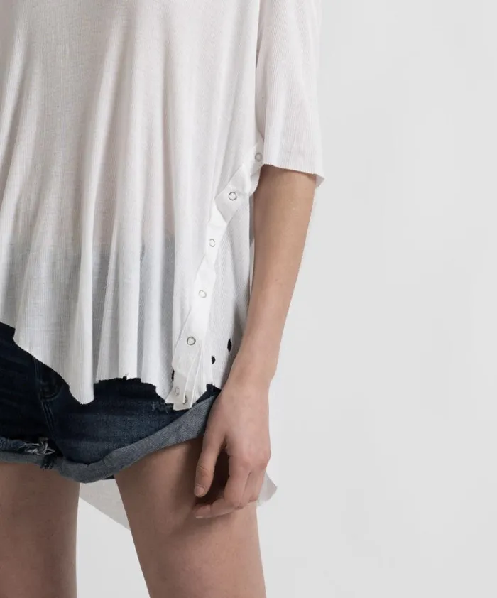 BAMBOO COTTON RIBBED TEE Women One Teaspoon Basic Tees BAMBOO COTTON RIBBED TEE Women One Teaspoon Basic Tees