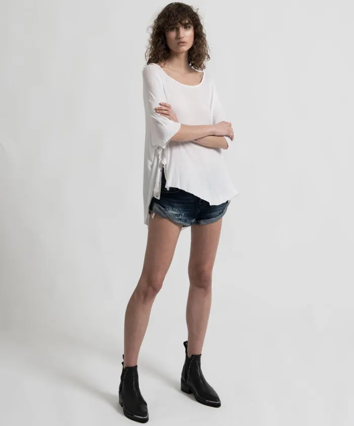 BAMBOO COTTON RIBBED TEE Women One Teaspoon Basic Tees BAMBOO COTTON RIBBED TEE Women One Teaspoon Basic Tees