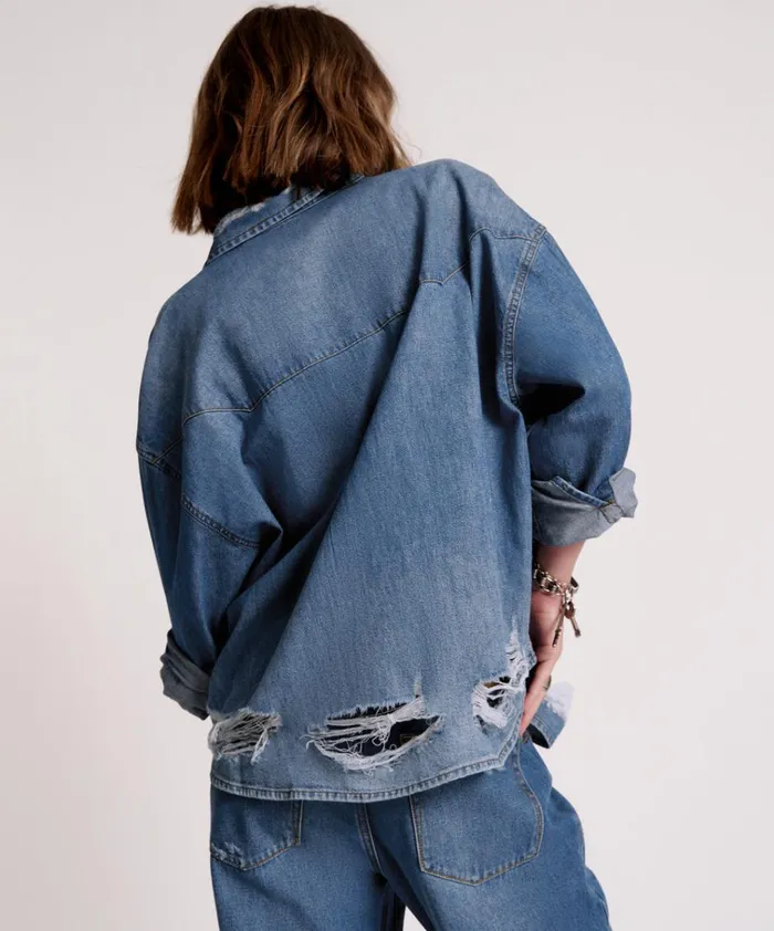 BAY BLUE OVERSIZED REVOLVER SHIRT Women One Teaspoon Denim Shirts BAY BLUE OVERSIZED REVOLVER SHIRT Women One Teaspoon Denim Shirts